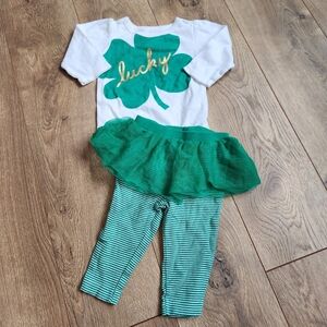 6m Green Shamrock Baby Outfit
